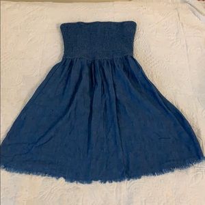 Strapless jean dress